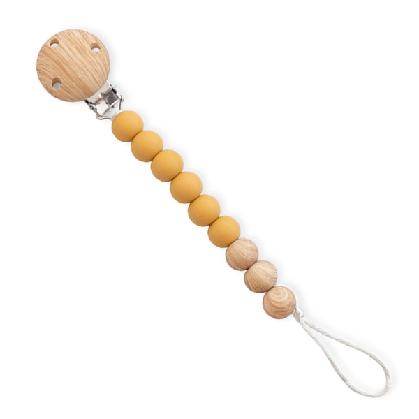 Saro Κλιπ Πιπίλας Σιλικόνης Woody Ώχρα 0m+ 14385