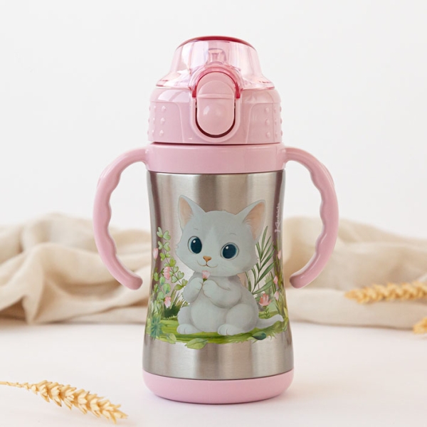 Kiokids Παγούρι Θερμός με Λαβές Γατάκι 280ml.6+Μ 6444