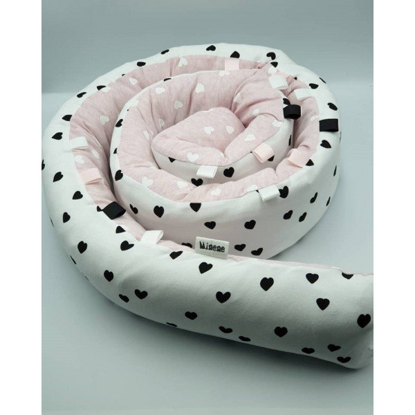 Minene Πολυχρηστικό Μαξιλάρι – Snuggly Snake Cotton Pink Hearts 18303004570OS
